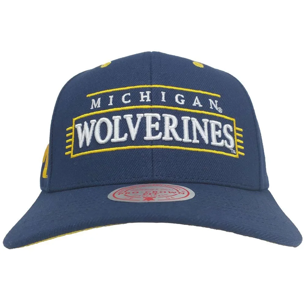Michigan Wolverines Mitchell & Ness NCAA Pro Fit Snapback Hat Cap‎ 3D Logo NWT